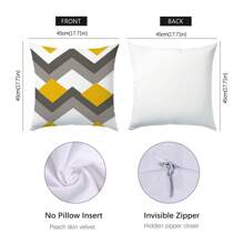6 pièces Jeu de housses de coussin minimalistes "Home Sweet" jaunes géométriques quotidiennes, imprimé simple face en velours pêche doux, 45 * 45 cm / 50 * 50 cm pour la maison, la fête, la décoration, les cadeaux