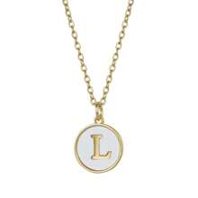Initial Opal Letter Necklace Jewelry Gifts For Women, Gold Plated Alphabet Opal Pendant Necklace Round Disc Initial Necklace Engraved Letter Necklace With Adjustable Chain Pendant Enhancers For Women And Girls Fashion Style Jewelry