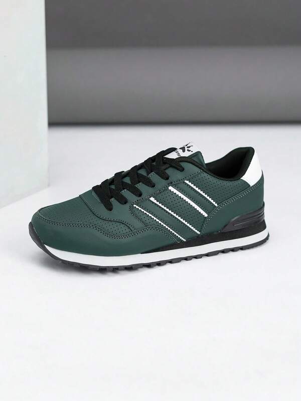 Zapatillas casuales para hombre con suela de goma, estilo bajo, zapatos formales de vestir color negro, calzado deportivo ligero y transpirable