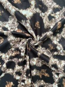 Plus Size Fashionable Leopard Print Sexy And Elegant Dress With Pockets - Multicolor - View 5