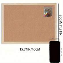 1 Stück weiches Korkboard mit leichtem Birkenholzrahmen, Kork-Pinnwand für Büro, Nachrichtenbrett oder visuelle Darstellung, dekorative Anschlagtafel
