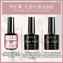 LIMEGIRL Manicure Blooming Gel Base Coat And Top Coat Set, Long-Lasting Glossy Finish, Base Coat/Top Coat Gel Can Create Marble Texture Effect, Removable, UV/LED Nail Art, Gift For Women - Clear - View 2