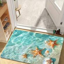 1pc Ocean Series Pattern Design Rug, Modern Art Design Floor Mat, Polyester, Non-Slip Backing, Machine Washable, Multifunctional Indoor/Outdoor Use, Home Decor Rug Living Room, Bedroom, Dining Room, Camping - Multicolor - View 15