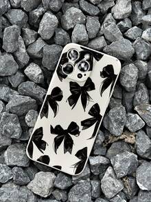 Funda para phone Apple con diseño de margaritas y lazo. Orificios finos, bordes rectos, lazo grande negro, resistente a golpes. Compatible con phone S - Multicolor 4 - Ver 4