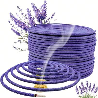 20/40/80/100 Stück Lavendel Räucherspiralen - Natürlich duftend | Lange Brenndauer | Ideal für Terrasse, Veranda, Poolbereich, Camping und Garten | Sommergeschenk und Heimdekoration, Outdoor Räucherspiralen