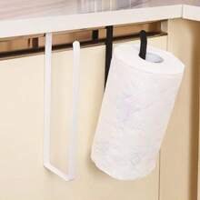 1 pieza Soporte para rollo de papel de cocina, estante de almacenamiento de cocina, sin taladro, soporte para rollo de cocina, soporte para rollo de cocina montado en la pared para cocina, baño, armarios