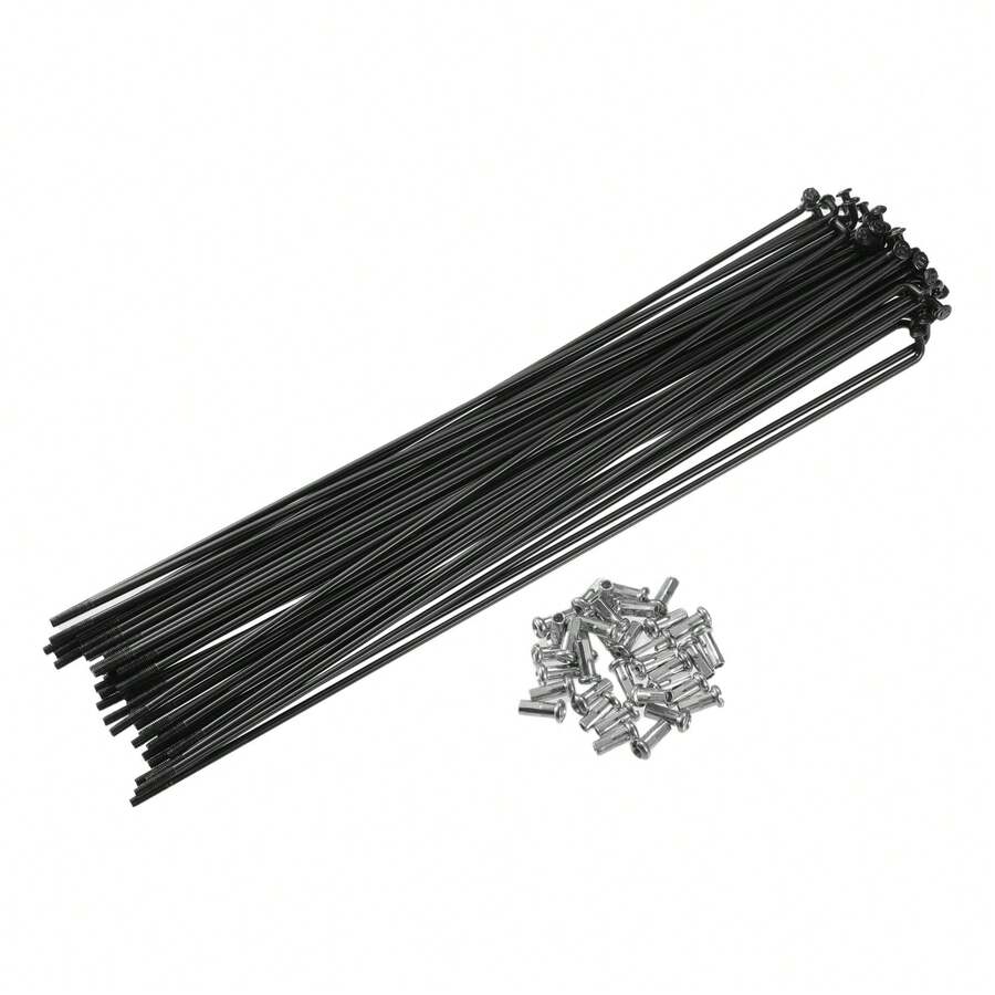 Bicycle Spokes Steel Bike Spoke With Nipples For Most Bicycle - 黑色 218mm 13G 40件鋼 - 查看 1