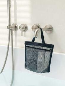 سلة الاستحمام المحمولة - حقيبة سلة استحمام مصنوعة من الشبك والشفاف، حقيبة غسيل، حقيبة أغراض التواليت، سلة، حقيبة قوية شفافة، حقيبة غسيل ، حقيبة مستحضرات التجميل، للسكن الجامعي، دورة المياه، الجيم، المخيم، حقائب استحمام سريعة الجفاف للنساء والرجال مع كابولا - متعدد الألوان - مشاهدة 4
