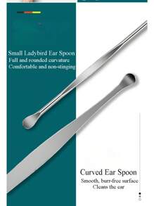 Set de 6 piezas de Palillos de oído de acero inoxidable, 8 piezas de Herramientas para eliminar la cera de oído, Cucharilla de oído de espiral de doble extremo, Kit de limpieza de oídos