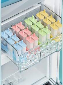 4 ألوان من صناديق آيس كريم مثلجات للاستخدام المنزلي، قوالب آيس كريم، مثلجات آيس كريم، صناديق مكعبات الثلج، آيس كريم ثلجي، يمكنك صنع قوالب آيس كريم مختلفة بنفسك، مزيل تلقائي للراحة في الوصول، أشكال مثلجات وصناديق مكعبات الثلج كاملة، يمكن تخزينها في الفريزر لفترة طويلة، مقاومة للسقوط بدون تشقق