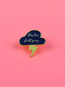 1pc Storm Cloud & Lightning Brooch Pin, Accessory - A - View 7