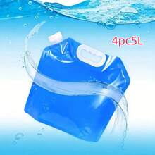 1/4pcs 2.64 Gallon Leakproof Collapsible Water Bladder Bag - Durable PE Material, Convenient Carry Handle, For Camping, Hiking & Emergency Storage, Blue - Blue - View 15