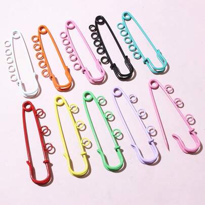 5 piezas de 50x16mm Alfileres de seguridad de metal Broches Alfileres de costura Alfileres de ropa con 3/5 bucles para etiquetas Manualidades DIY Hallazgos de joyería