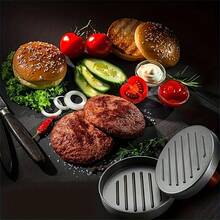 1 Khuôn ép bánh hamburger chống dính - Máy làm bánh hamburger bằng kim loại, thích hợp để tạo hình thịt bò, phô mai, bánh mì kẹp rau, phù hợp để nướng (Mẫu này được làm bằng vật liệu hợp kim nhôm, không có bất kỳ quá trình gia công bổ sung nào, bề mặt sản phẩm có thể có một số vết xước nhẹ, đây là hiện tượng bình thường và không ảnh hưởng đến việc sử dụng, người mua quan tâm đến điều này có thể không nên mua) - Nhiều màu - Xem 3