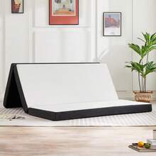 Tri-Fold Memory Foam Mattress - Portable Floor Bed, Foldable Mat For Kids And Adults, Collapsible And Washable Cover For Travel & Camping & Yoga - White - View 1