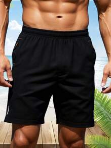 Men's Outdoor Casual Sports Shorts Solid Color Geometric Printed Running Pants Outdoor And Gym Clothes
