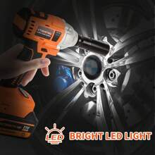 Cordless Impact Wrench 1/2 Inch Brushless Impact Gun Max Torque 320 Ft-Lbs 430N.M Impact Wrench With 21V Brushless Motor With 3.0Ah Li-Ion Battery And 7 Sockets