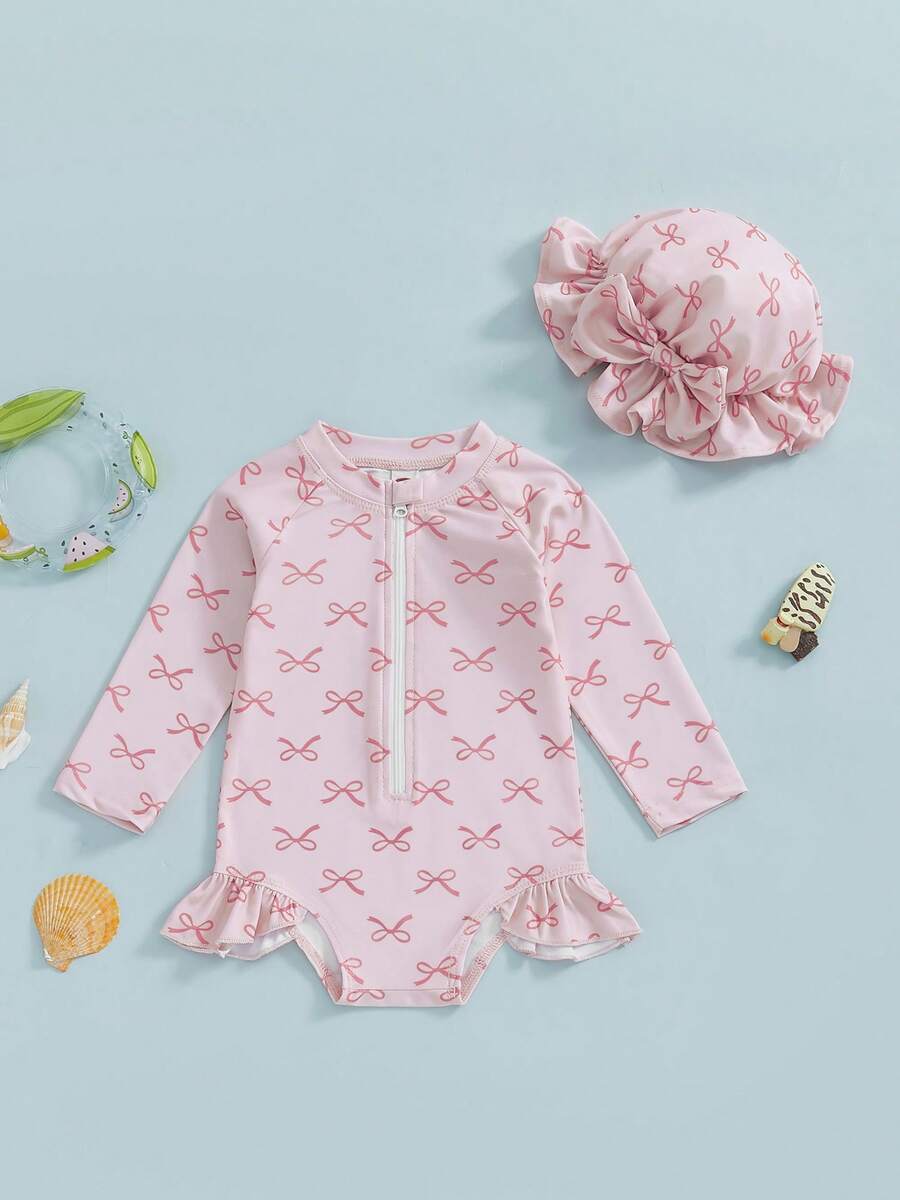 Cherry Rash Guard Swimsuit