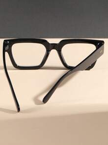 1pc Men's Rectangular Concave Broad-Edged Retro Fashion Street Snap Flat Glasses (Suitable For Daily Outfit Accessories) - Clear - View 8