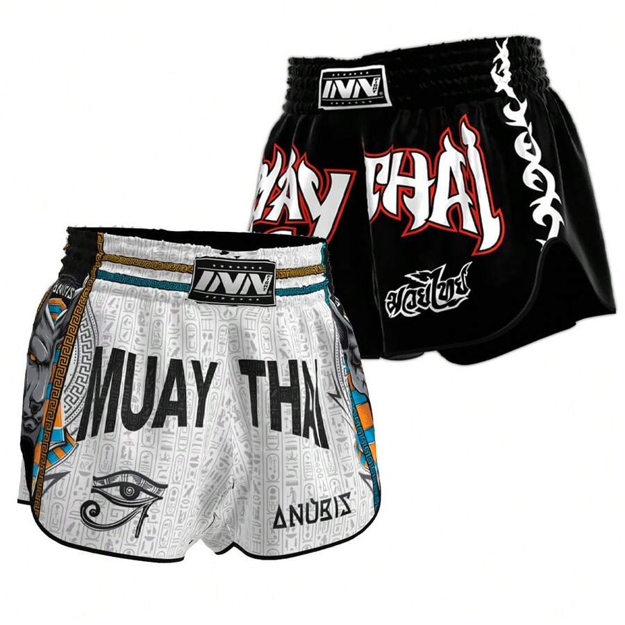 Kit 2 Short Muaythai MMA Unisex Short Comfortable Premium - Đen và trắng - Xem 1