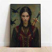 1 件可选框架海报墙艺术复古维多利亚希腊神话肖像美人鱼黑暗艺术海报印刷品帆布画墙艺术图片客厅家居装饰，带框架的墙壁艺术 - 彩色 - 查看 15