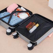 14-Inch Multi-Functional Carry-On Luggage With Cup Holder, Spinner Wheels, Travel Suitcase With Lock, Portable Cabin Trolley Case, Suitable For Spring & Autumn Flights Vacation Travel Accessories Summer Travel Essentials Bag For School School Accessories School Stuff