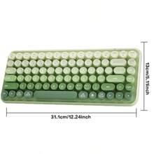 BOW BOW Bluetooth Tri-Mode Wireless Keyboard Colorful 85 Round Keycap Rechargeable Compact Mute Keyboard For Computer/Desktop/Laptop-Green