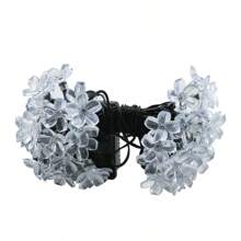 1 peça 20/50/100 Luzes de Corda Solares em Forma de Flor - Cordões de Luz Externa para Decoração de Jardim, Pátio, Cerca, Árvore de Natal com Ambiente de Luz de Fada - À Prova d'Água, Eficiente em Energia e Fácil de Instalar para Casamento, Festa, Casa, Gramado