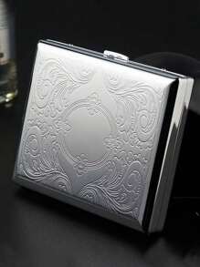 1PC Metal Cigarette Case For Regular, King Size, 100's, Can Hold 20 Cigarettes Cigar Boxes Pocket Cigarettes Holder Storage Container For Men Women ,Smoking Accessories, Cigarette Storage