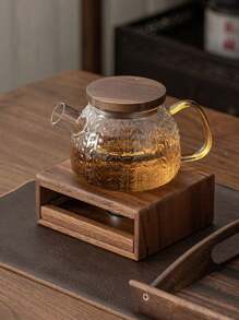 1pc Portable Tea Pot Warmer Stand, Wooden Tea Pot Heating Rack With Candle Holder - Non-Electric Tea Pot Warming Accessory For Desk Tea Ceremony Back To School