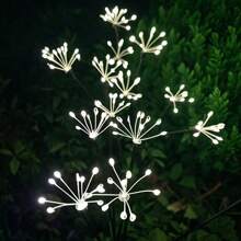 1PC Solar Powered Small Fireworks Ground Mounted Light, Suitable For Courtyard, Garden, Outdoor, Camping, Party Decoration