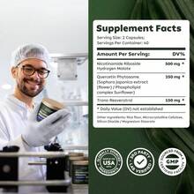 NR900 NAD+ Supplement For Skin Aging Support, Energy&Focus, Natural Vitamin & Wellness Supplements Dietary ByReus Research Edible Fitness Healthcare - 1瓶/40天 - 查看 7