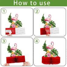 1 Set Of 9pcs Hawaiian Honeycomb Decor Flamingo Party Supplies, Honeycomb Stand, Summer Honeycomb Balls, Tabletop Decoration