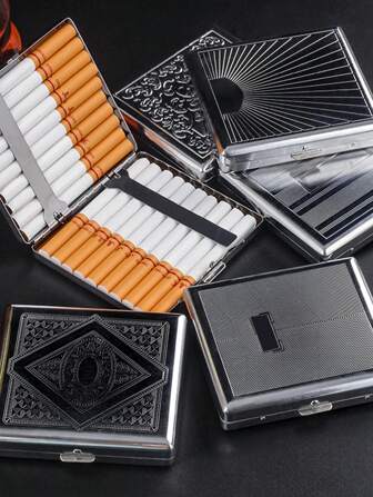 1 ST Metalen sigarettenkoker voor normale, kingsize, 100 stuks, kan 20 sigaretten bevatten Sigarendoosjes Zaksigarettenhouder Opslagcontainer voor mannen Vrouwen, Rookaccessoires