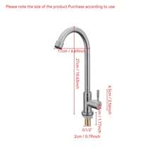 1 pièce Robinet en acier inoxydable à eau froide uniquement, robinet d'évier, matériau plus épais avec artisanat raffiné pour évier de cuisine, usage domestique, robinet de cuisine résistant aux éclaboussures