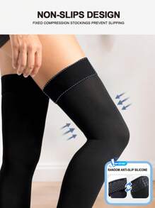 Women's 20-30 MmHG High Compression Knee High Socks Breathable & Soft Slimming Leg Open Toed Socks