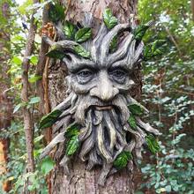 1pc Resin Tree Spirit, Tree , Tree Monster Decoration, Suitable For Halloween, Christmas, Rustic Style Resin Craft For Garden, Yard And Outdoor Space