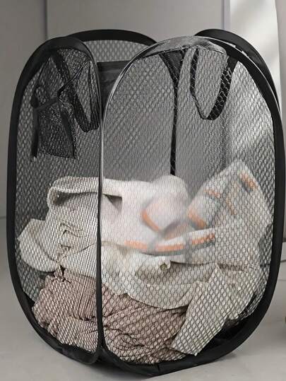 Cesto de roupa dobrável com alças e bolsos laterais, cesto de roupa com seleção de várias cores, organizador de cesto de roupa suja para banheiro, cesto, cesto de armazenamento, cesto de roupa dobrável, cesto de armazenamento doméstico, cesto de malha para armazenamento de roupas, brinquedos, cesto de armazenamento portátil, organizador de roupas para quarto, organização e armazenamento de armários