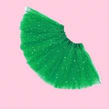 1pc Girls' Everyday Versatile Star Tulle Skirt, Suitable For Daily Wear And Holiday Dance Performances, Lightweight And Fluffy