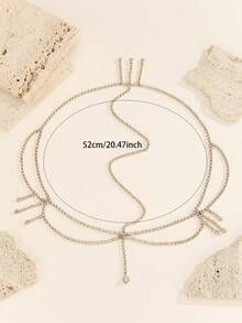 1pc Luxurious Crystal Forehead Hair Accessory, Bride Wedding Party Jewelry Headchain For Women - Gold 3 - View 5