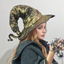 1 pezzo Cappello con paillettes/glitter dorati, adatto per decorazioni di feste a tema, oggetti di scena, abbigliamento per vacanze, accessori per cosplay e Ognissanti in autunno