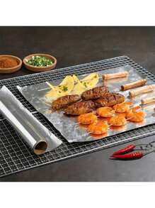 1 Roll-Thickened Aluminum Foil Roll 30x100cm, Multi-Purpose Barbecue Aluminum Foil, Outdoor Barbecue, Air Fryer, Oven Special Non-Stick Aluminum Foil, Perfect For Home, Restaurant, Outdoor Party, Outdoor Barbecue Baking, High Temperature Resistant, Anti-Oil, Easy To Carry, Keep Fresh, Lock Moisture