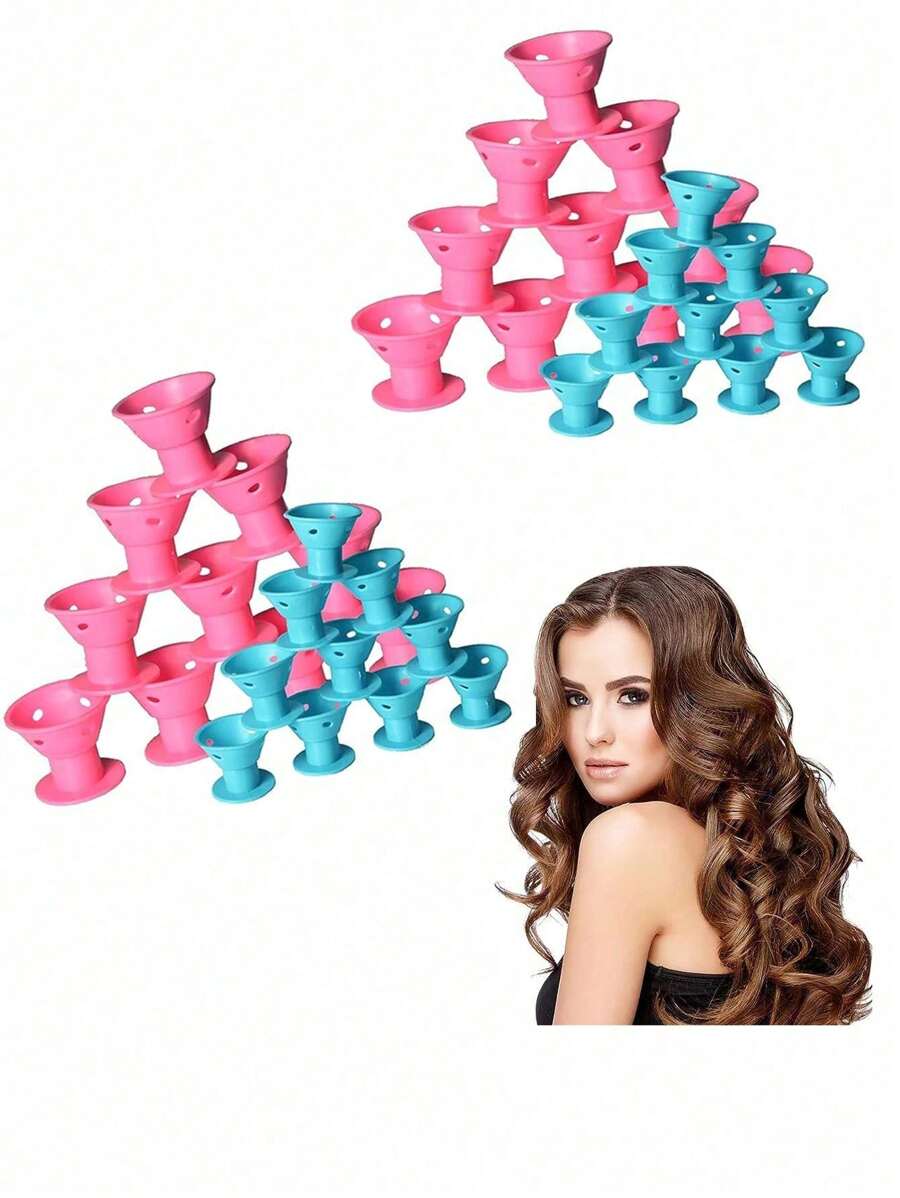 10 Piezas Rizadores de Cabello Mágicos, Set de Rizadores de Cabello de Silicona Smilco que incluye 5 grandes y 5 pequeños para Mujeres y Niñas (Rosa y Azul), [Rizadores de Cabello de Silicona Suave] Sin Calor Sin Clip, Herramienta DIY para Rizar el Cabello, No se Requiere Calor, Fácil de Usar, Suave con el Cabello, Set de Herramientas de Peinado para Tipos de Cabello Ondulado y Rizado, Accesorios para el Cabello, Vuelta al Colegio, Artículos Esenciales de Viaje y Vacaciones