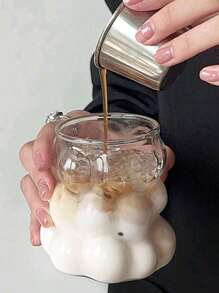 1 pièce Verre à raisin sans pied de 350 ml avec poignée, résistant à la chaleur, convient pour le lait/le café/le latte/le jus, retour à l'école