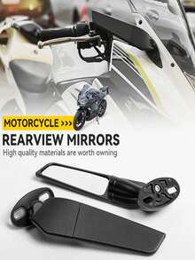 [Adjustable Mirror] Enhanced Visibility Adjustable Motorcycle Rearview Mirror Spoiler Set, Sport Motorcycle Wing Rearview Mirror - Safe Riding Of Super Sport Bikes, Electric Bikes, Motorcycles, ATVs, Scooters, Buggies, Motorcycle Accessories - Multicolor - View 4