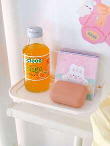 1 pieza Estante de almacenamiento de mesita de noche, tabla plegable colgante de pared para baño, almacenamiento de baño colgante de pared sin perforación, accesorios de teléfono para litera