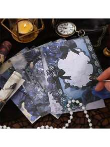 Rose Story Vintage Dark Gothic Scrapbooking Material Pack,School Supplies,Back To School
