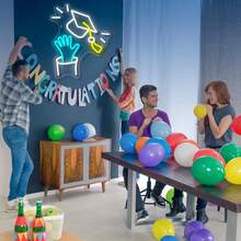 1 Set Luz de Neón Acrílica Ajustable "Congrats Grad" con Gorro de Graduación, Letrero Iluminado LED Regulable Alimentado por USB, Decoración de Celebración de Graduación para Pared, Fiesta, Dormitorio, Hogar (Incluye Accesorios como Cable de Datos) - Multicolor - Ver 8