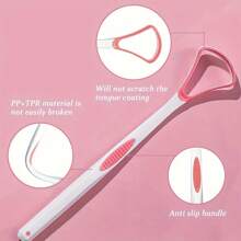 1/2 Pink Tongue Scraper, Tool For Cleaning Tongue Coating, Silicone Tongue Brush For Cleaning, Pink And Blue Tongue Coating Cleaning Scraper, Bad Breath Removal, Easy-To-Use Tongue Cleaner, Used For Cleaning And Refreshing Breath, Oral Care To Reduce Bad Breath, Adult Tongue Cleaner, Tongue Cleaning Tool