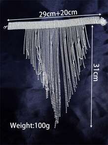 Silver-Plated Rhinestone Tassel Necklace, Suitable For Important Occasions